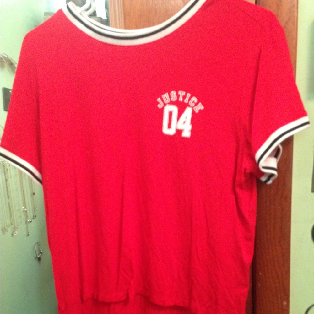Justice bright red top. Size XL (20 plus)